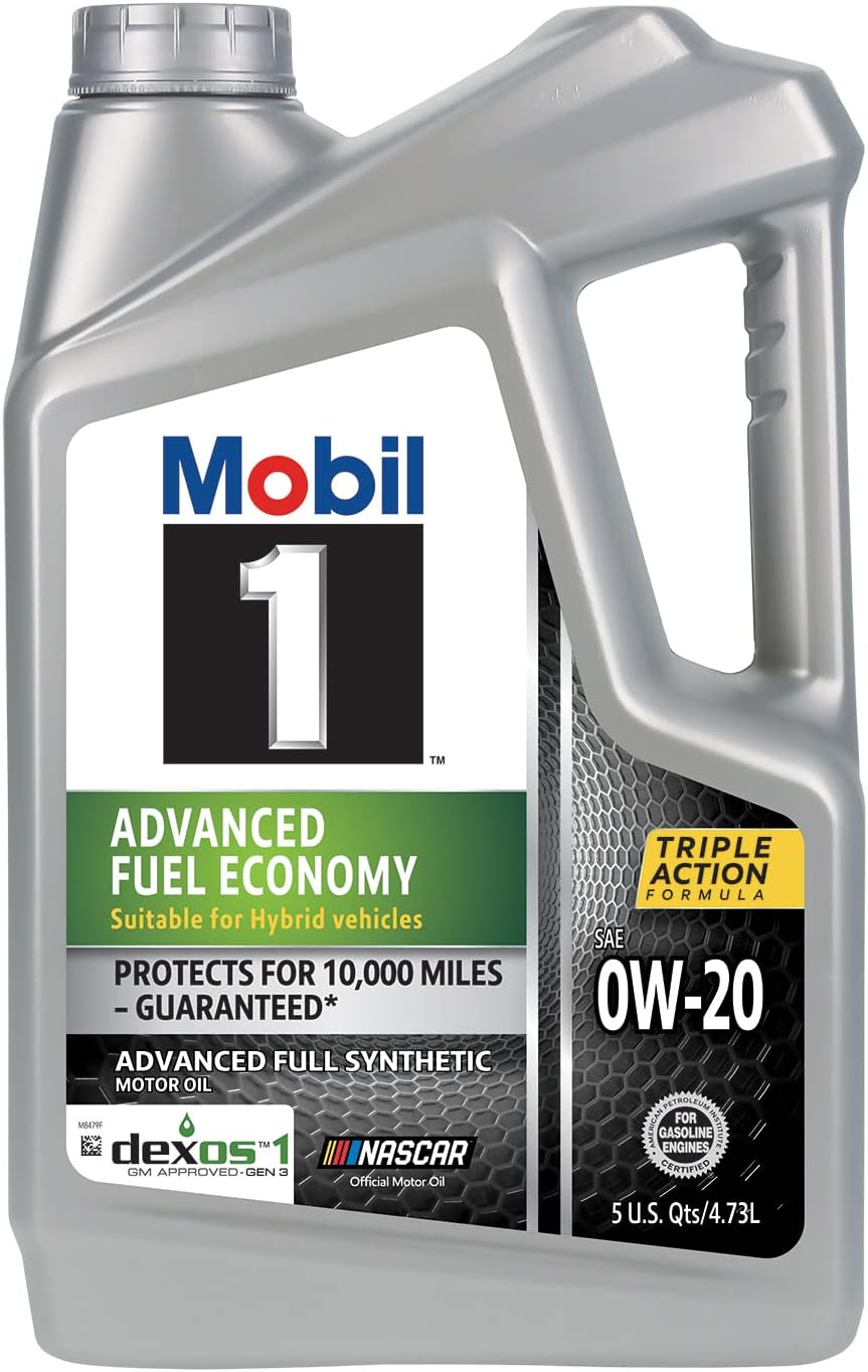 Mobil 1 Advanced Fuel Economy Full Synthetic Motor Oil 0W-20, 5 Quart (Pack of 2)